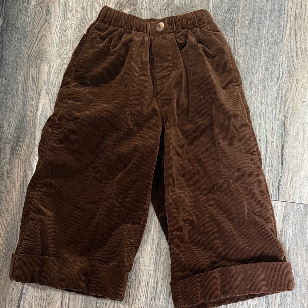 Classic Brown Corduroy with fleece Kids Pants